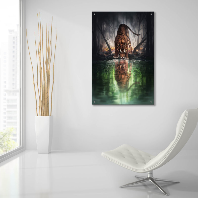 «The World I l'habitude de savoir» par JoJoesArt, art mural en verre acrylique,, H 36 po x l 24 po x P 0,2 po