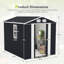 Secure Storage Sheds, 8x6 Ft Metal Steel Modern Backyard Patio Shed