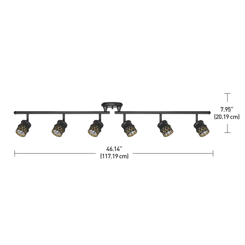 Kearney 46.13'' 6 -Light Swing Arm Track Track Kit with Dimmable and Adjustable Head
