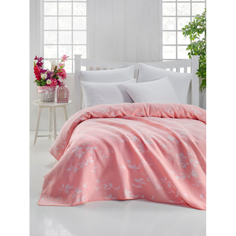 Couvre-lit / couvre-lit 100% coton Darrion, Rose