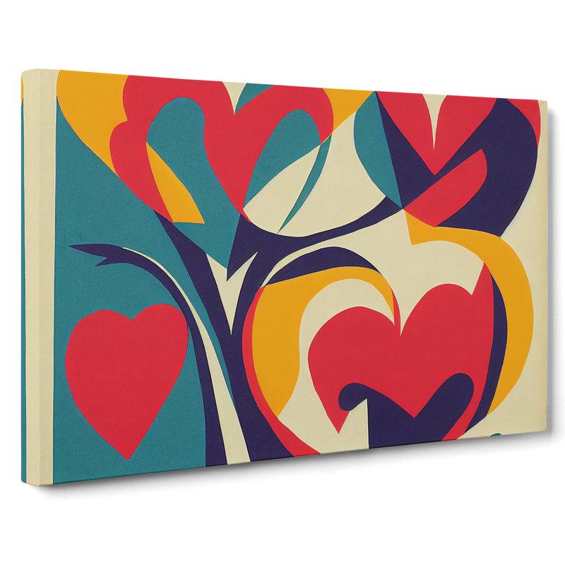 XXX-H1022-19X Abstract Art Love Heart Vol.1 - Wrapped Canvas Print, 35cm H x 50cm W x 3cm D