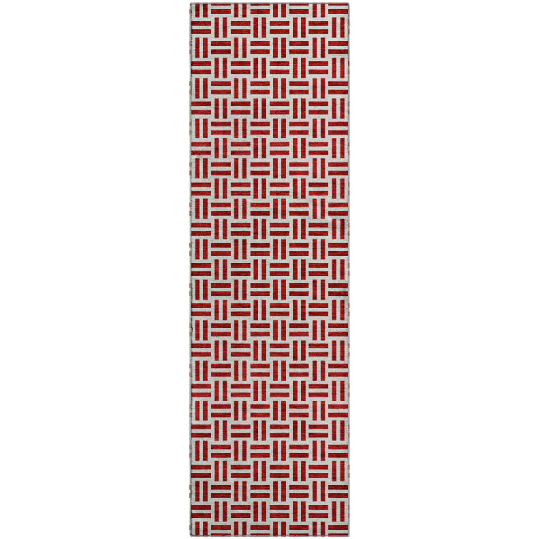 Premium Machine Washable Prisco Red Rug