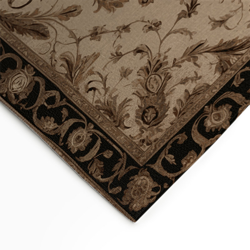 Tapis d'intérieur et d'extérieur brun français, Rectangulaire 3 pi x 5 pi