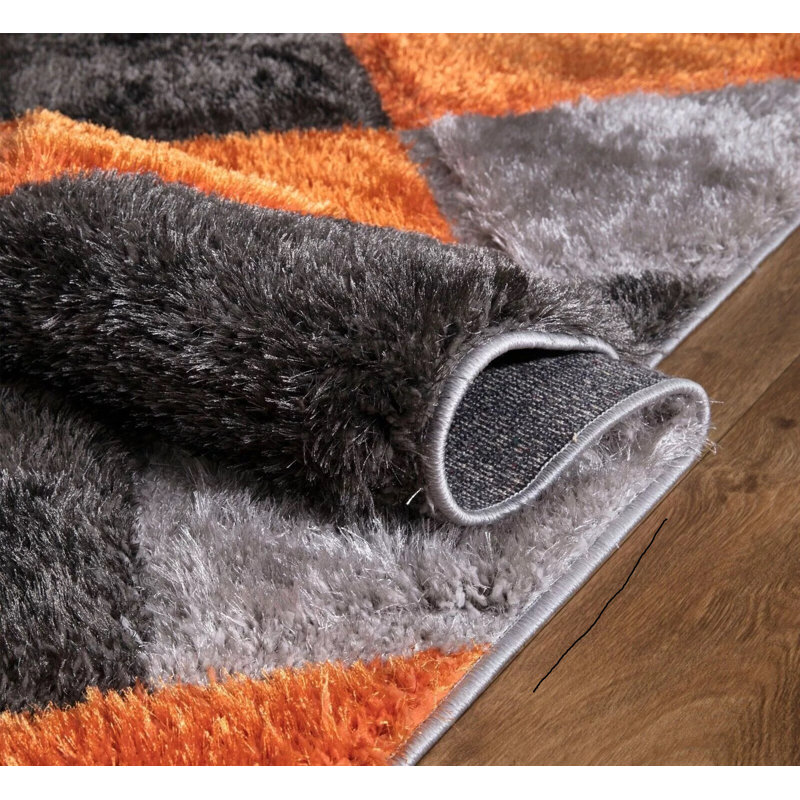 Geometric Shag Area Rug, Rectangle 160 x 230 cm