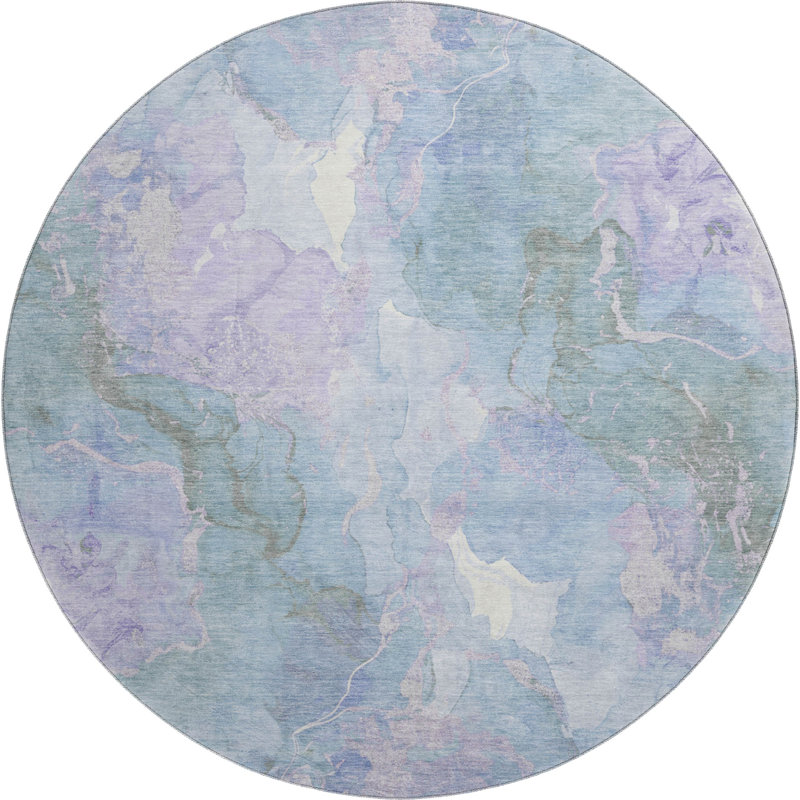 Premium Machine Washable Verlin AMF1785 Abstract Rug, Round 8'