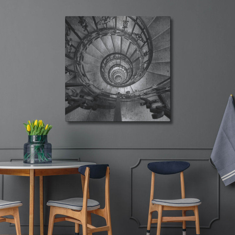 «Spiral Staircase No. 2» par Photoinc Studio, art mural en métal, H 36 po x l 36 po