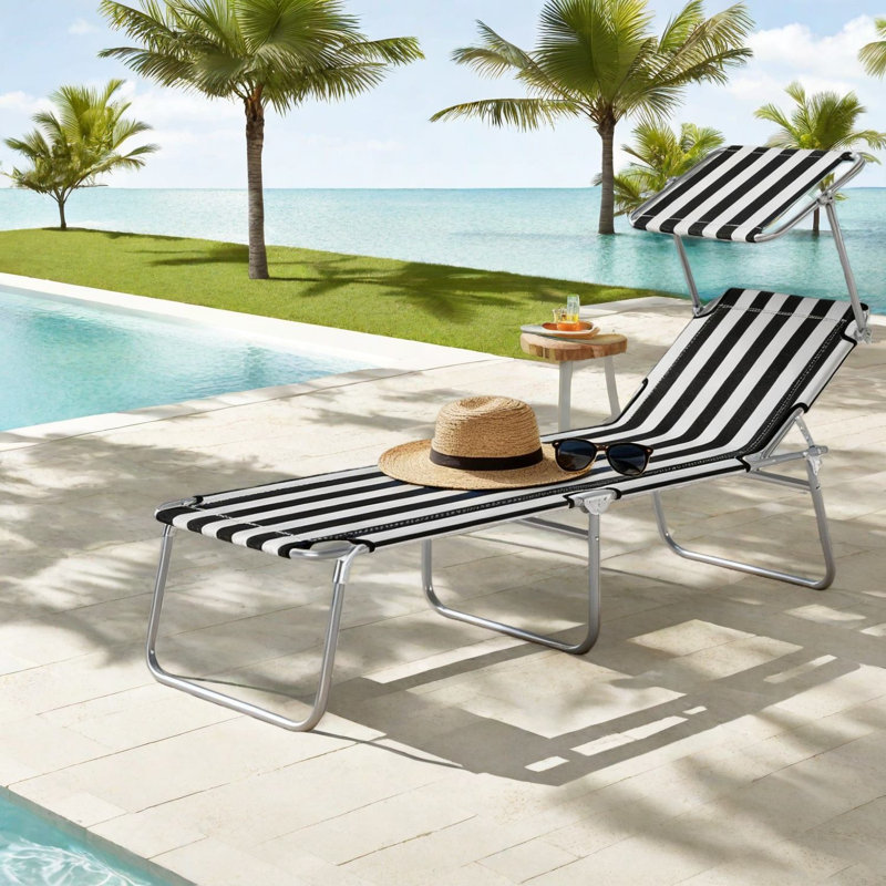 Méridiennes de patio modernes peu encombrantes, structure pliante en acier pour l'extérieur