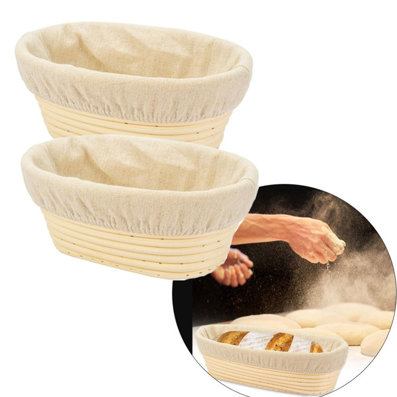 Paquet de 2, panier ovale à l'épreuve du levain, Fournitures de cuisson pour pain au levain