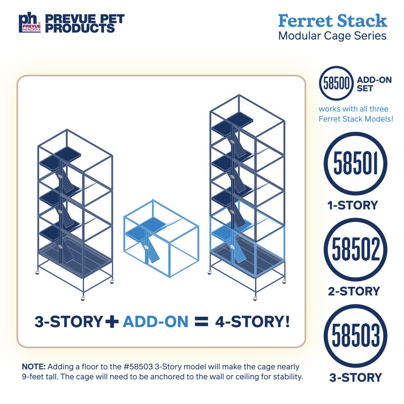 Ferret Cage, 72" H x 20" W x 31" L