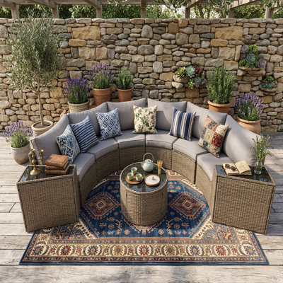 Canapé modulaire demi-lune pour l'extérieur