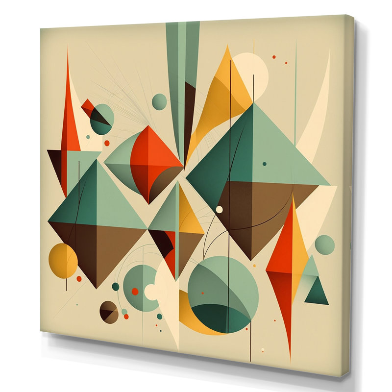 Dimensions Mid-Century rétro III - impression sur toile tendue, L 16 po x H 16 po
