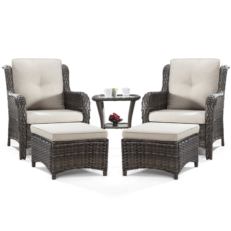 Ensemble de conversation avec coussins 5 pièces Arakawa, Beige
