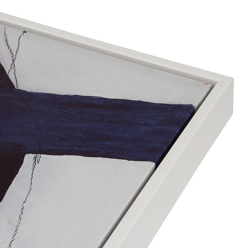 Ensemble d'art mural moderne encadré bleu moderne 20 x 20 pouces, Cadre blanc