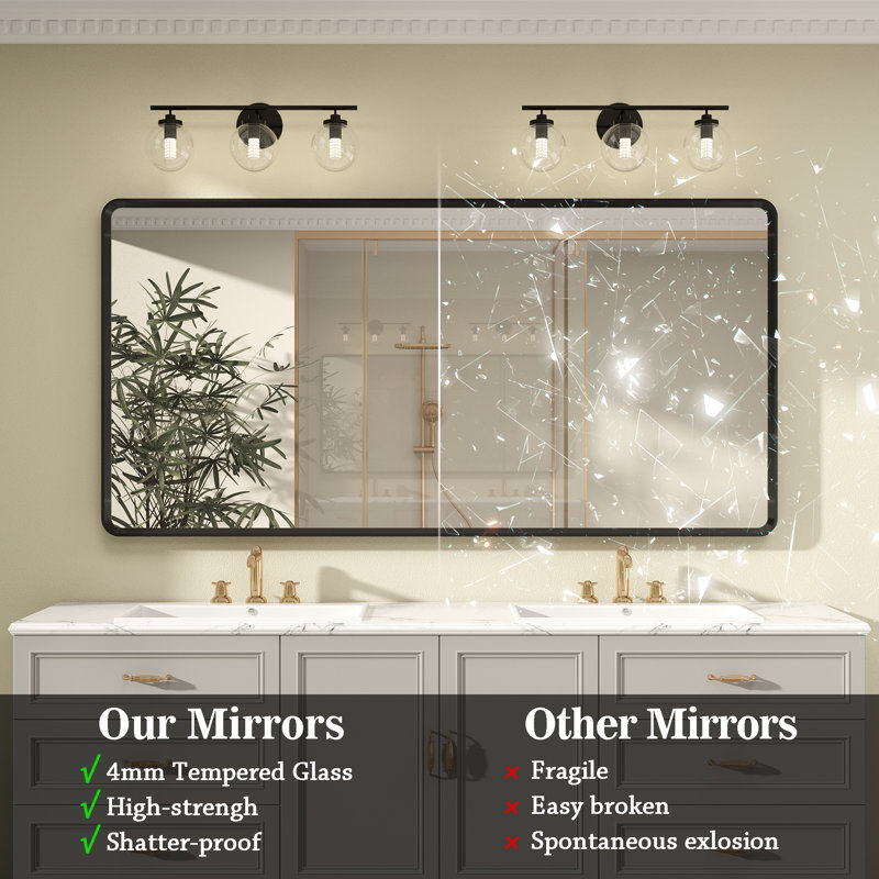 Miroir de meuble-lavabo mural Molly, 60 po x 28 po
