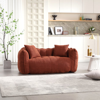 Soft Beanbag Chair With High Resilience Foam Core For Two People. The Comfortable Square Recliner Sofa Is Ideal For Family Members And Friends Engaged In Games, Reading, Watching Tv