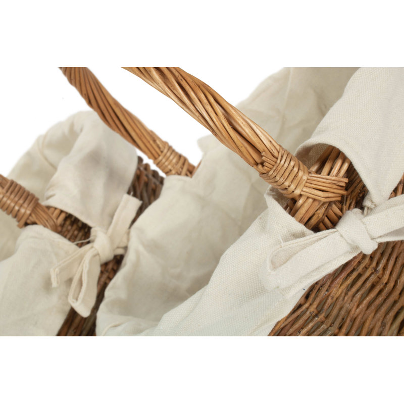 Wicker Country Oval 2 Piece Shopper Basket Set with Lining
