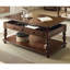 Table basse en noyer avec plateau relevable