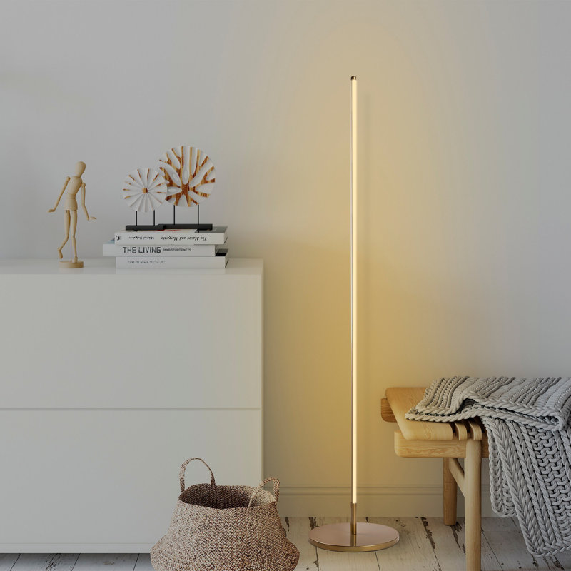Lampe sur pied colonne 60,13 po Cawe, Or