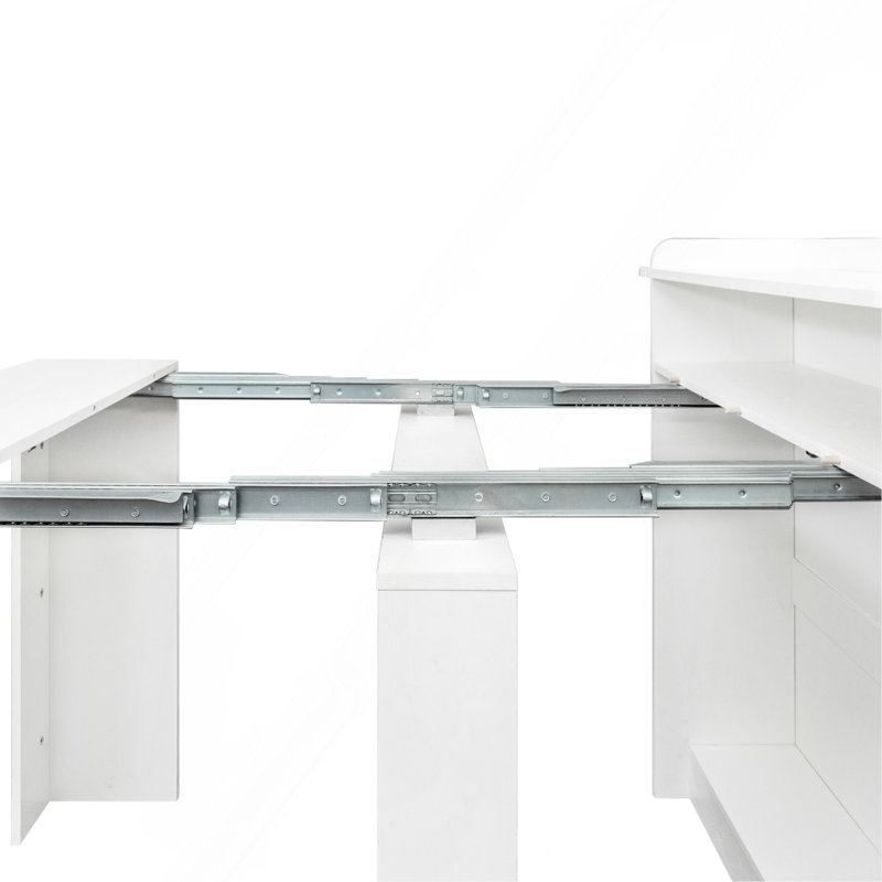 Modern Extendable Dining Table With Storage, White