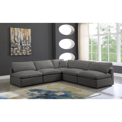 Atis Velvet L-Shaped Sectional Reversible