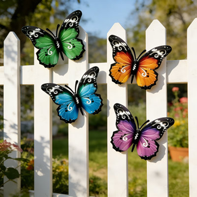 Paquet de 4 décorations murales papillon Butterfly Garden Vibe