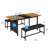Home Office Set Collapsible Desk And Bench Set Extension Gaming Writing Desk Computer 63 Inch Long Simple Desk Large Executive Work Study Desk  For Small Spaces