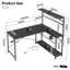 Zabarskaya Gaming Desk, Computer Desk with Power Outlets, LED Lights, Reversible Corner Desk with 4-Tier Shelves,Cup Holder & Hook Carbon Fiber-1392850923-1392871146