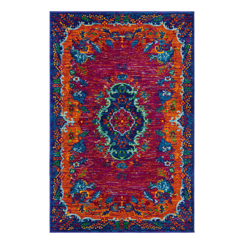 Floral Indoor Rug, Rectangle 4' x 6'
