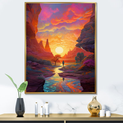 «Dreamscape Sunrise Over Rainbow Mountain River», reproduction sur toile