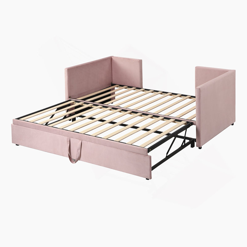 Upholstered daybed with Pop Up Trundle
