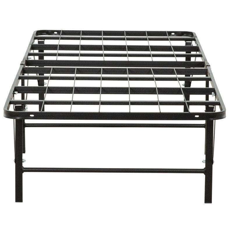 Metal Platform Bed Base , Improves Bedroom Space Utilization Black Frame For Mattress, Offers Excellent Support