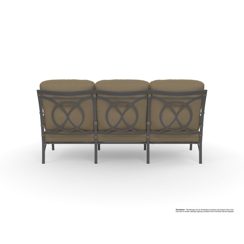 Pasadera Outdoor 3 - Seat Patio Sofa, Sahara Cafe, Graphite