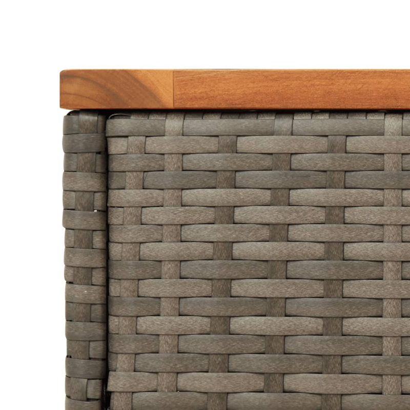  Garden Side Table Grey Poly Rattan Small Durable, Gray