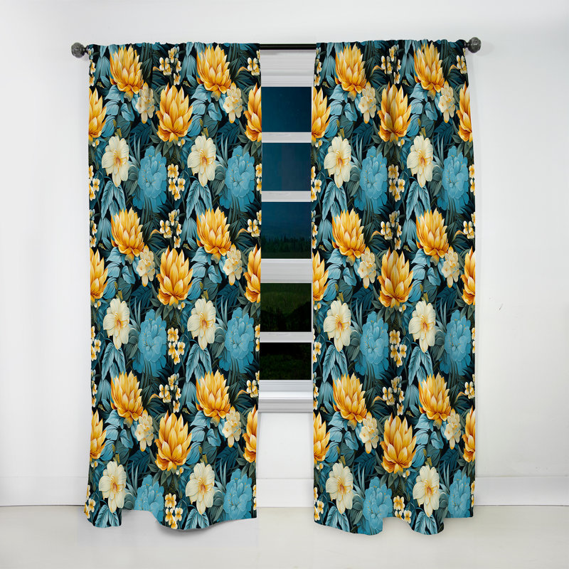 Ananas Serenity - motif tropical - rideau en velours tropical - obscurcissant - 1 panneau, L 52 po x L 84 po
