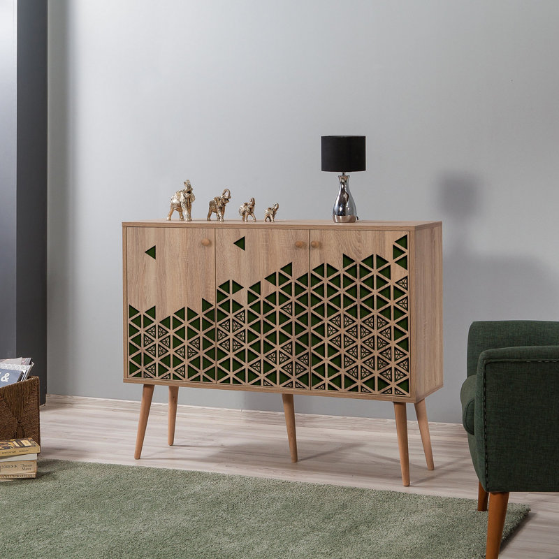 Aerith 90cm Sideboard, Brown/Green
