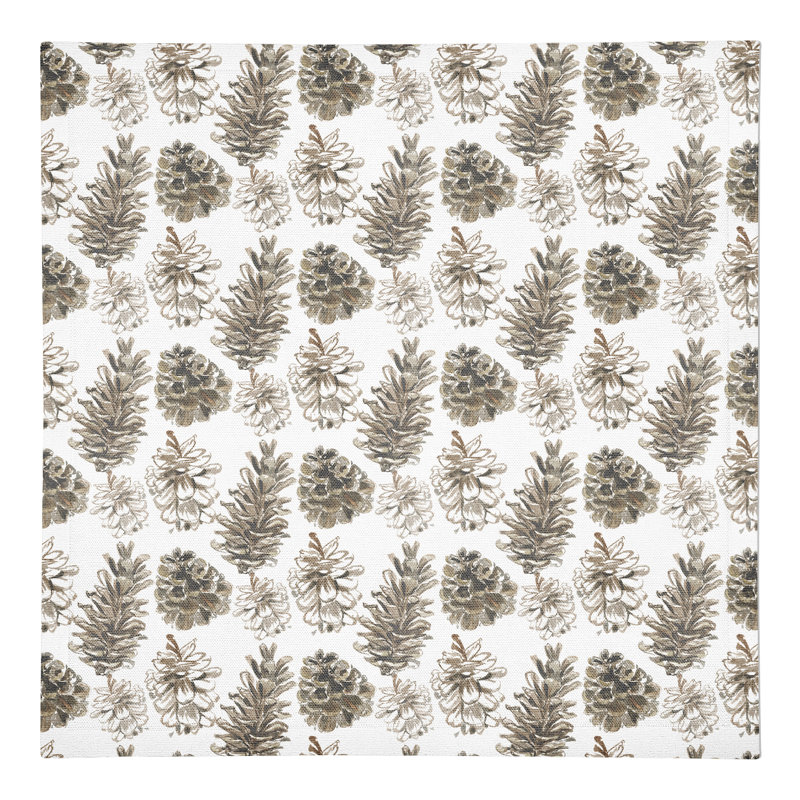 Arkhurst Cotton Twill Floral Square Napkin, White
