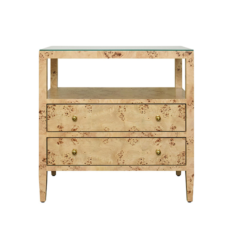 Douglas Glass End Table, Brown
