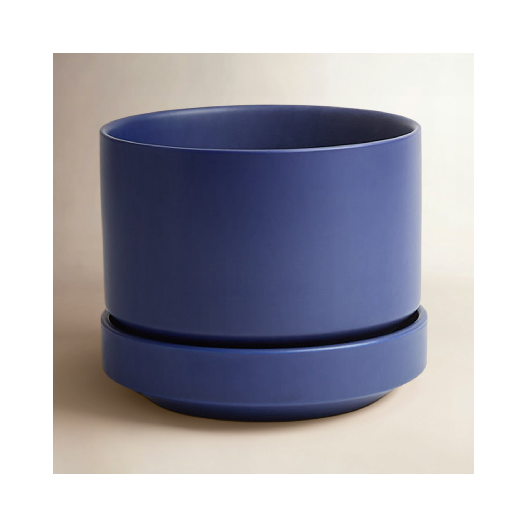 Byer Handmade Ceramic Pot Planter, 6" H x 7" W x 7" D, Blue