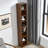 8-Tier Media Tower Rack, CD DVD Slim Storage Cabinet With Adjustable Shelves, Tall Narrow Bookcase Display Bookshelf For Home Office,Multi-Functional Double-Decker Bookcase-1816705530