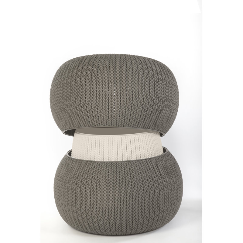 Sanderson Plastic Accent Stool, Harvest Brown/ Taupe