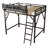 Queen Loft Bed with Ladder and Storage Shelves, Metal High Loft Bed for Kids and Teens, Black-359209905-359209911