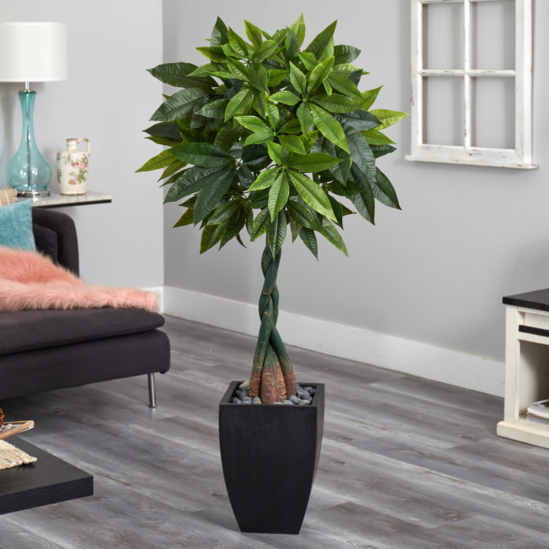 60'' Faux Foliage Tree in Stone Planter