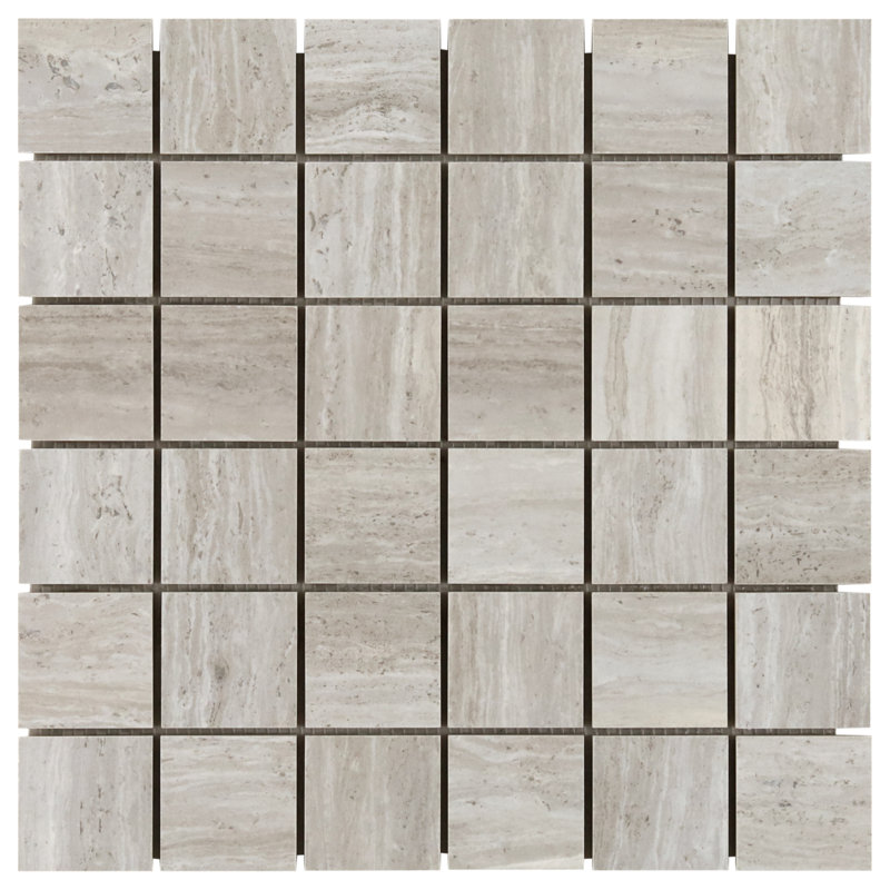 Carreau de mosaïque en porcelaine 12 po x 12 po Roswell (0,96 pi2 / chaque), gris