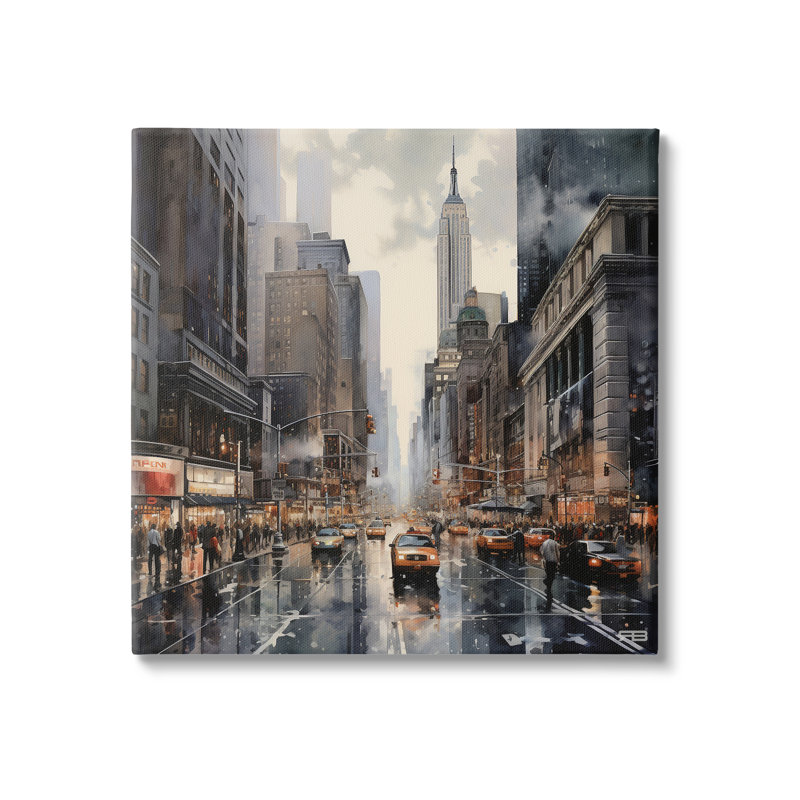 Taxis In Urban City par RB, H 17 po x l 17 po x P 1,5 po