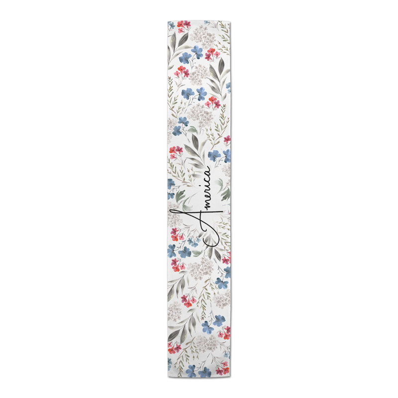 Chemin de table rectangulaire en polyester Brindin, 90 po x 16 po
