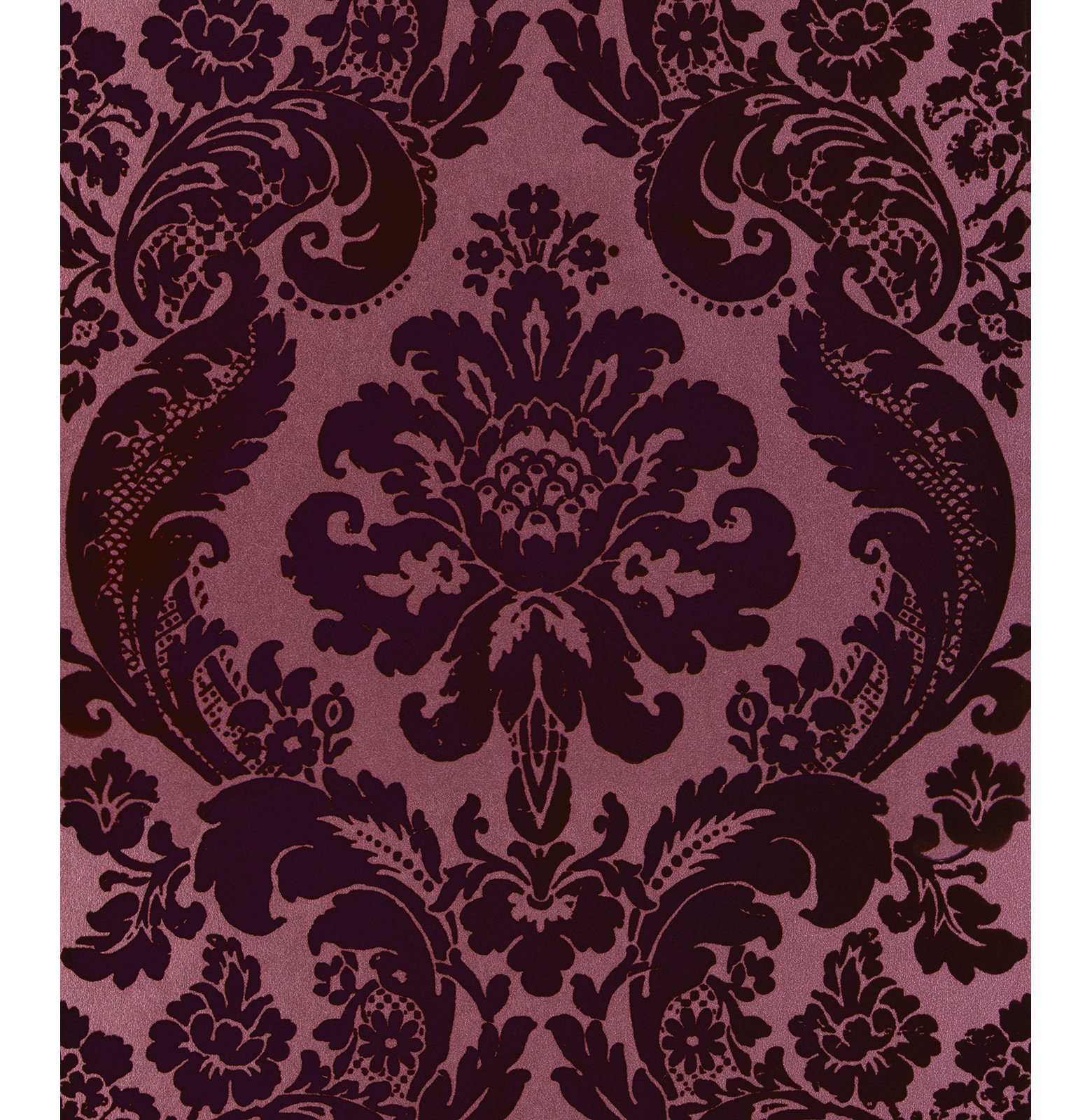 Melvin Damask Wallpaper, Merlot