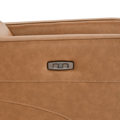 Fauteuil inclinable électrique pivotant en cuir véritable Will avec port USB