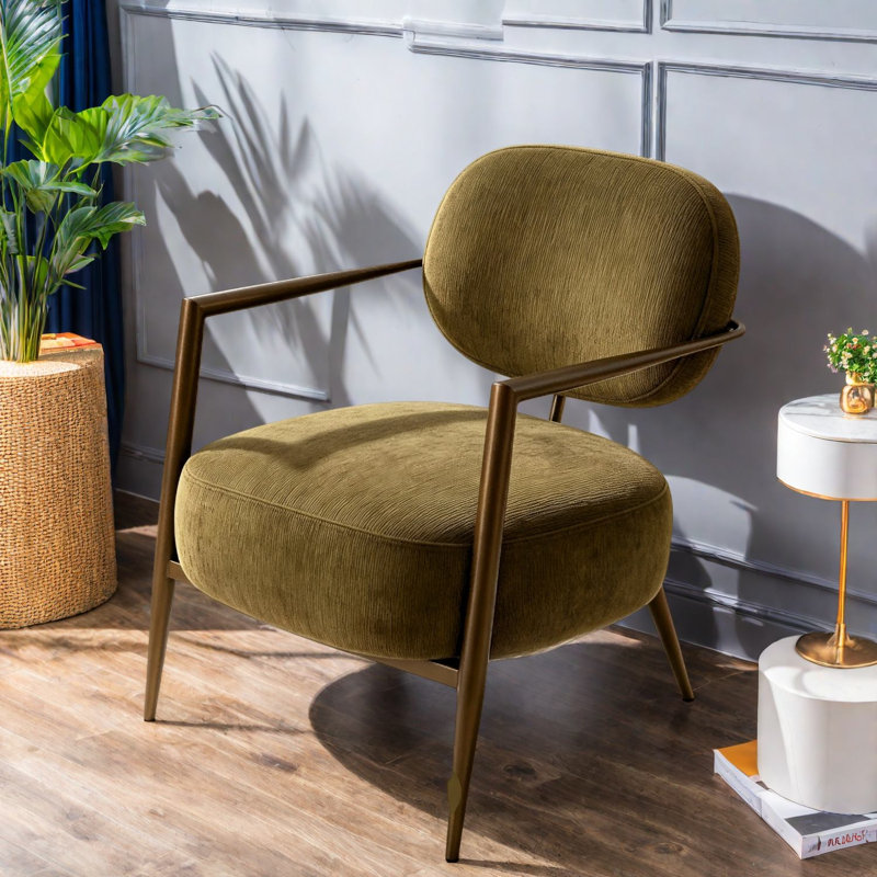 Chaises d'appoint modernes, structure en métal vert, chaise longue compacte