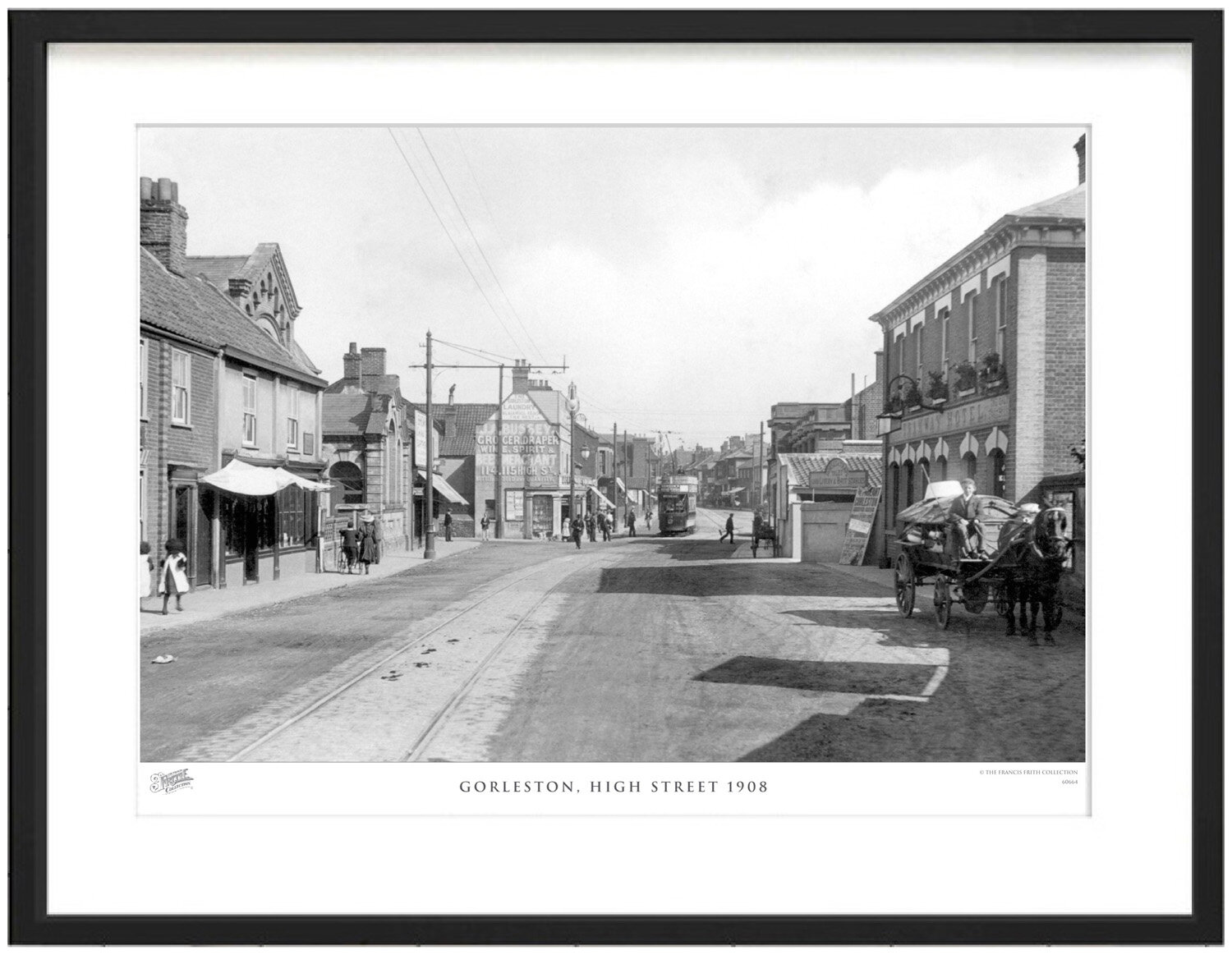 Gorleston High Street 1908 by Francis Frith Single Picture Frame Photograph