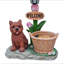 Statue d'extérieur de jardinière solaire chiot assis